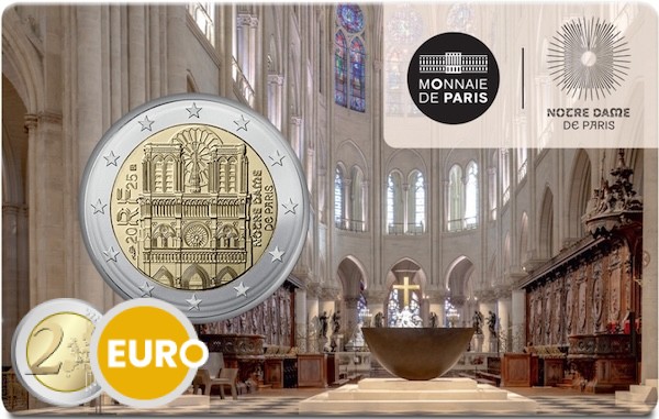 2 euros Francia 2025 - Notre Dame de París BU FDC Coincard