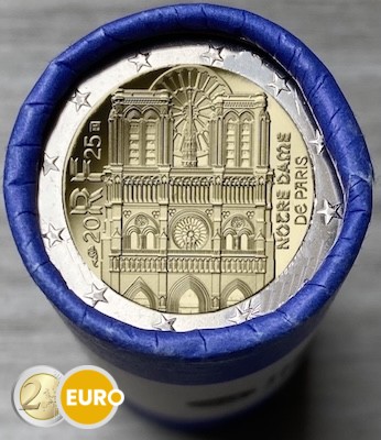 Rolle 2 Euro Frankreich 2025 - Notre Dame von Paris Stgl.