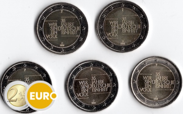 2 euros Alemania 2025 - ADFGJ unidad alemana UNC