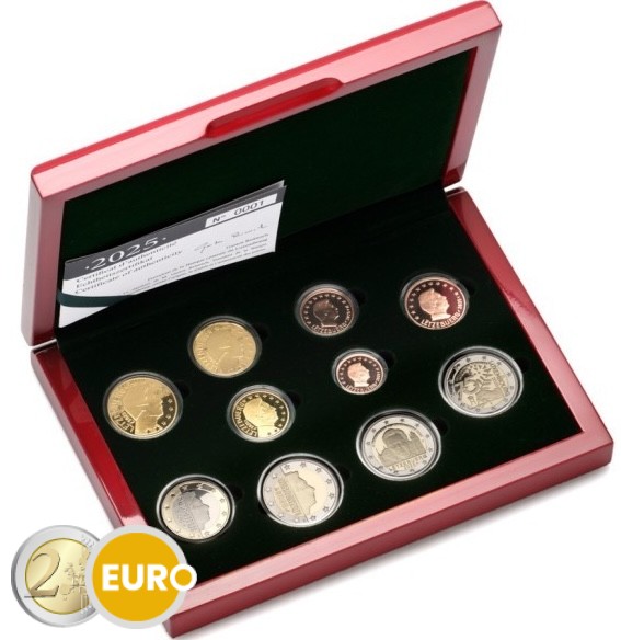 Serie de euro BE Proof Luxemburgo 2025 + 2 x 2 euros Schuman y ascensión al trono Enrique Marca Monetaria D