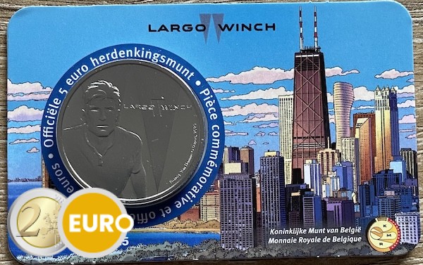 5 euros Bélgica 2025 - Largo Winch BU FDC Coincard en relieve