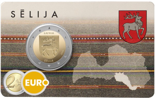 2 euros Letonia 2025 - Escudo de armas de Sēlija BU FDC Coincard