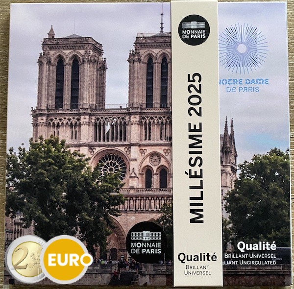 Serie de euro BU FDC Francia 2025 Notre Dame Miniset