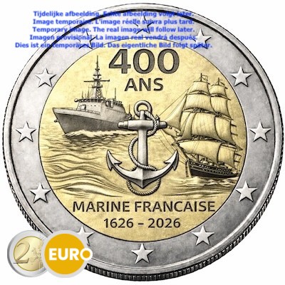 2 euros Francia 2026 - Marina francesa BU FDC Coincard