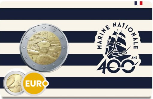 2 euros Francia 2026 - Marina francesa BU FDC Coincard