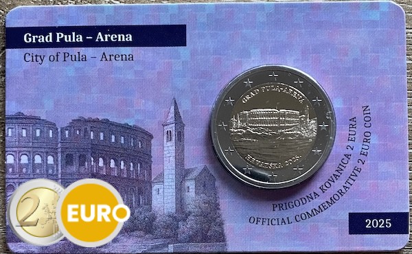 2 euros Croacia 2025 - Anfiteatro de Pula BU FDC Coincard