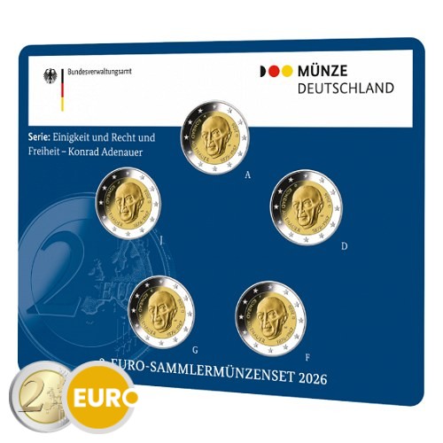 2 euro Duitsland 2026 - ADFGJ Konrad Adenauer BU FDC Coincard
