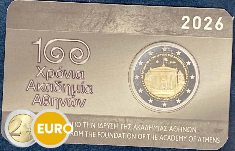 2 euros Grecia 2026 - Academia de Atenas BU FDC Coincard