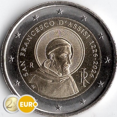 2 euros Italia 2026 - Francisco de Asís UNC