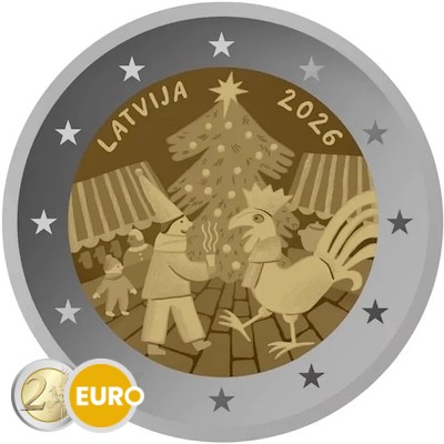 2 euros Letonia 2026 - Mercados navideños UNC