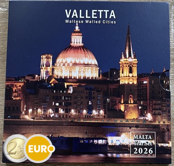 Serie de euro BU FDC Malta 2026 + 2 euros Ciudades amuralladas La Valeta Valletta