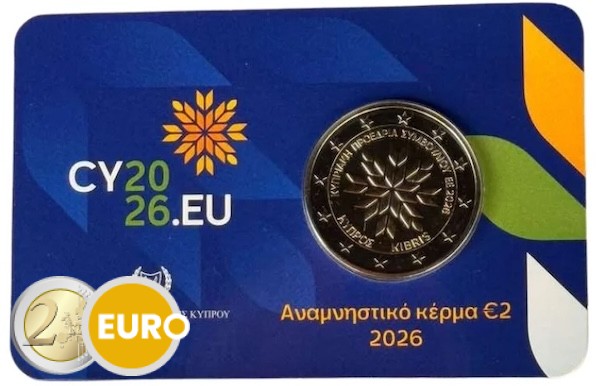 2 euros Chipre 2026 - Presidencia de la UE BU FDC Coincard