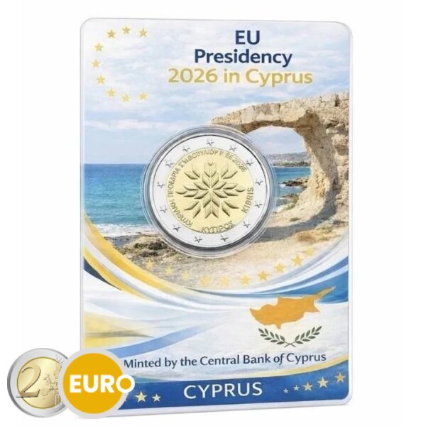2 euros Chipre 2026 - Presidencia de la UE BU FDC Coincard