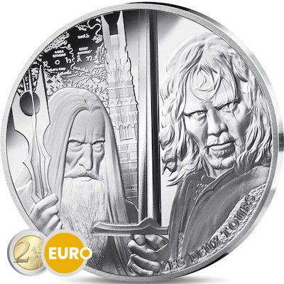 10 euros Francia 2026 - El Señor de los Anillos BE Proof plata coloreado Las dos torres