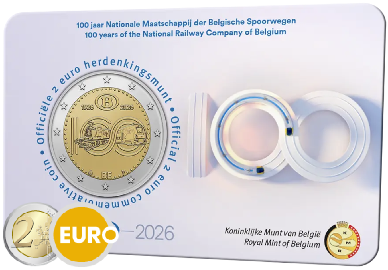 2 euros Bélgica 2026 - NMBS / SNCB BU FDC Coincard NL