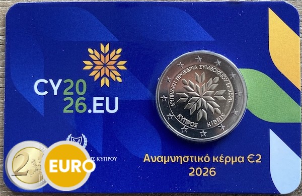 2 euros Chipre 2026 - Presidencia de la UE BU FDC Coincard