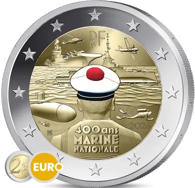 2 euros Francia 2026 - Marina francesa BE Proof coloreado