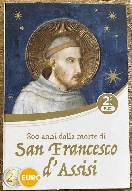 2 euros Italia 2026 - Francisco de Asís BU FDC Coincard