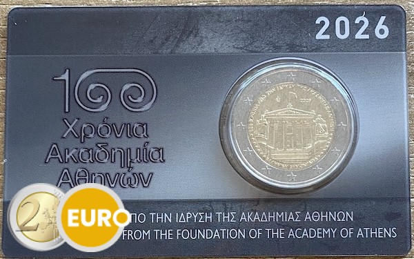 2 euros Grecia 2026 - Academia de Atenas BU FDC Coincard