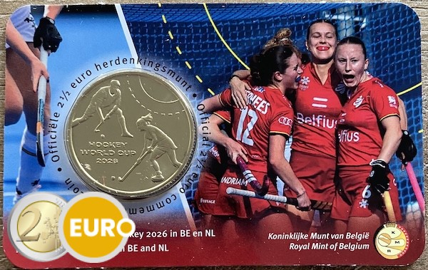 2,50 euro België 2026 - WK Hockey BU FDC Coincard NL